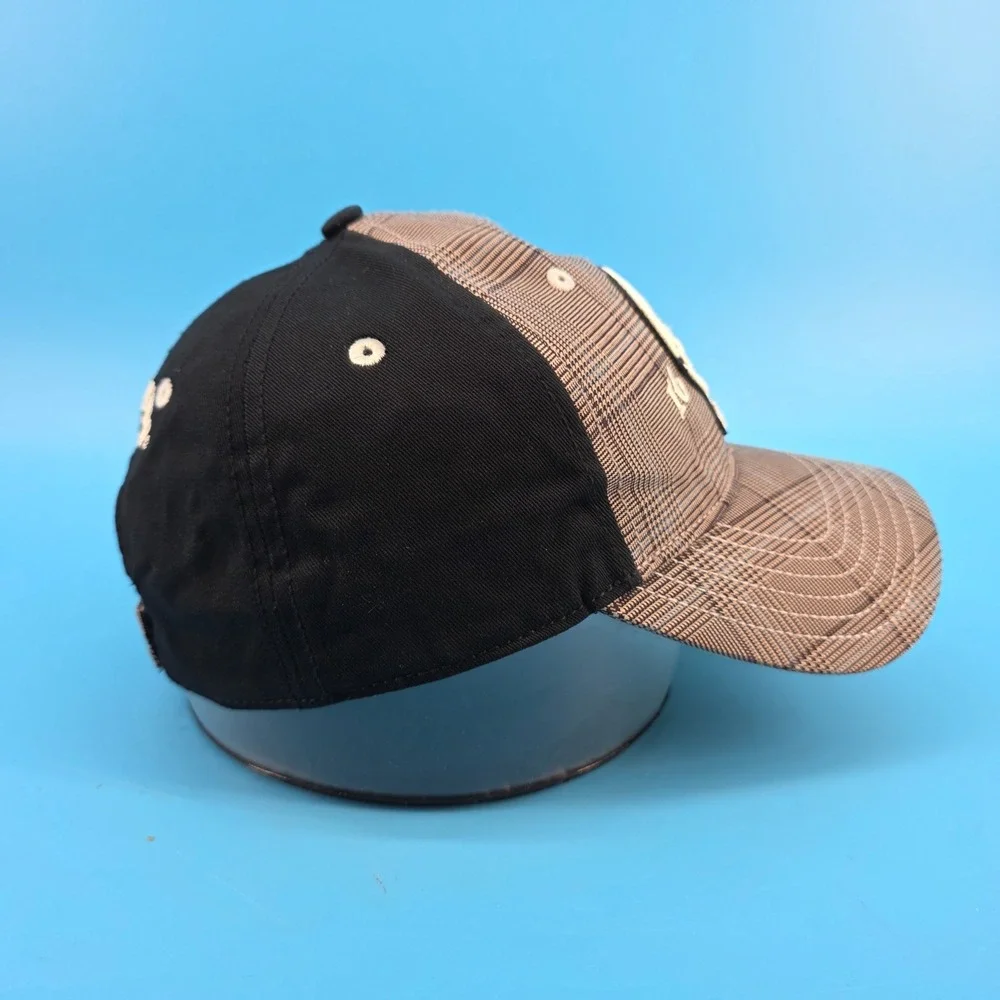 Captain Morgan Official Crew Gear Plaid Pirate Hat Black Brown Adjustable Cap
